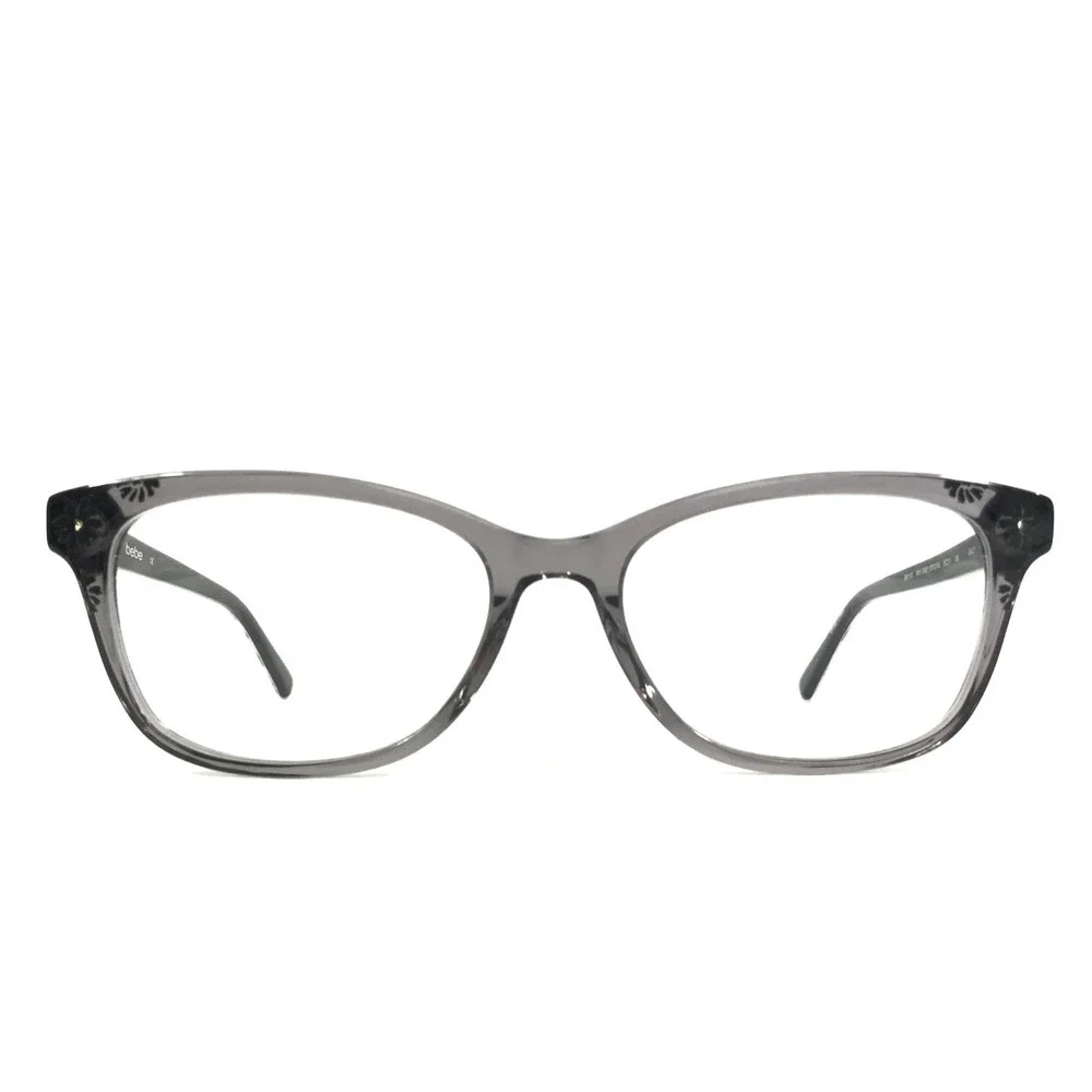 Bebe Eyeglasses Frames BB5163 001 GREY CRYSTAL Black Cat Eye Full Rim 55-17-135